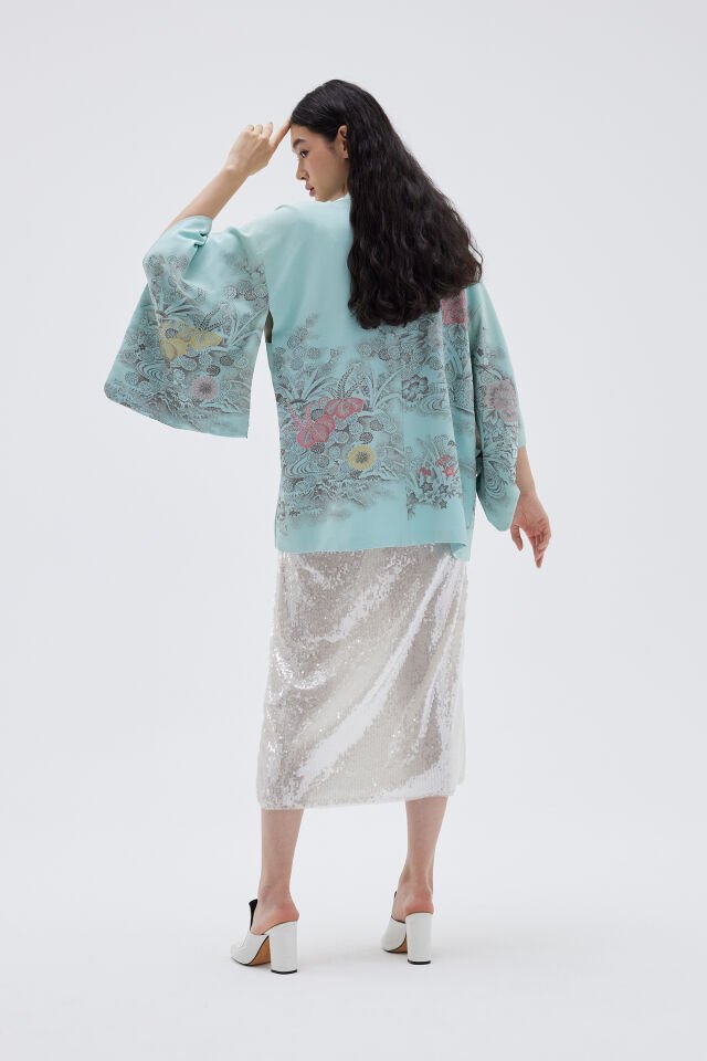 AQUA BLOSSOM vintage ipek kimono ceket