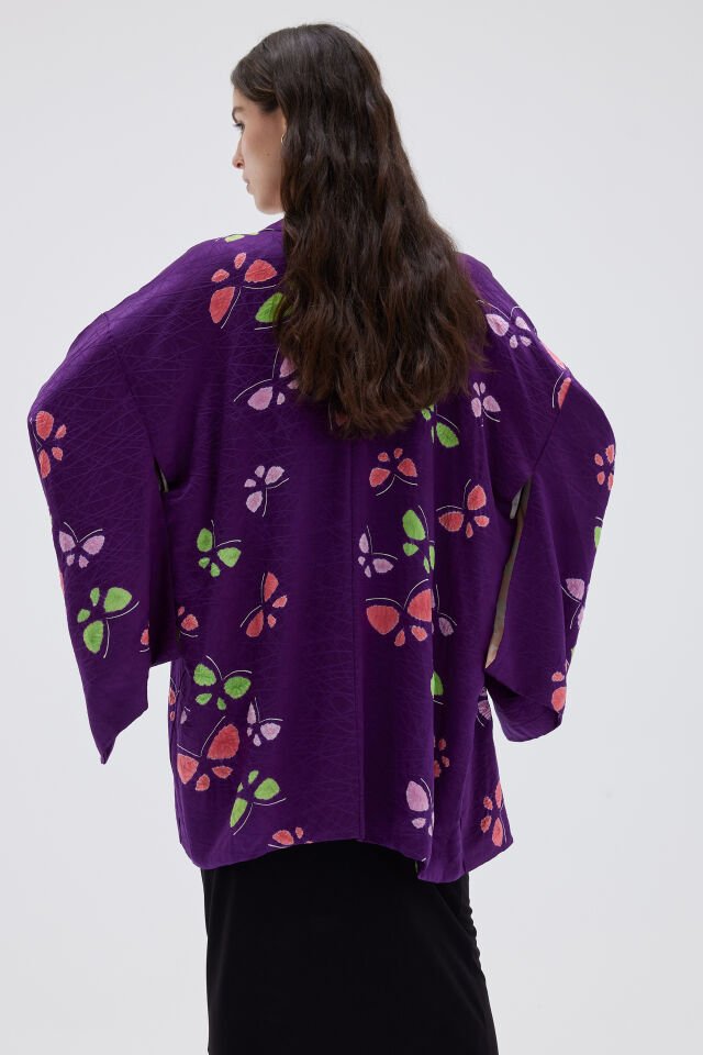 MOMIJIGARI vintage ipek kimono ceket