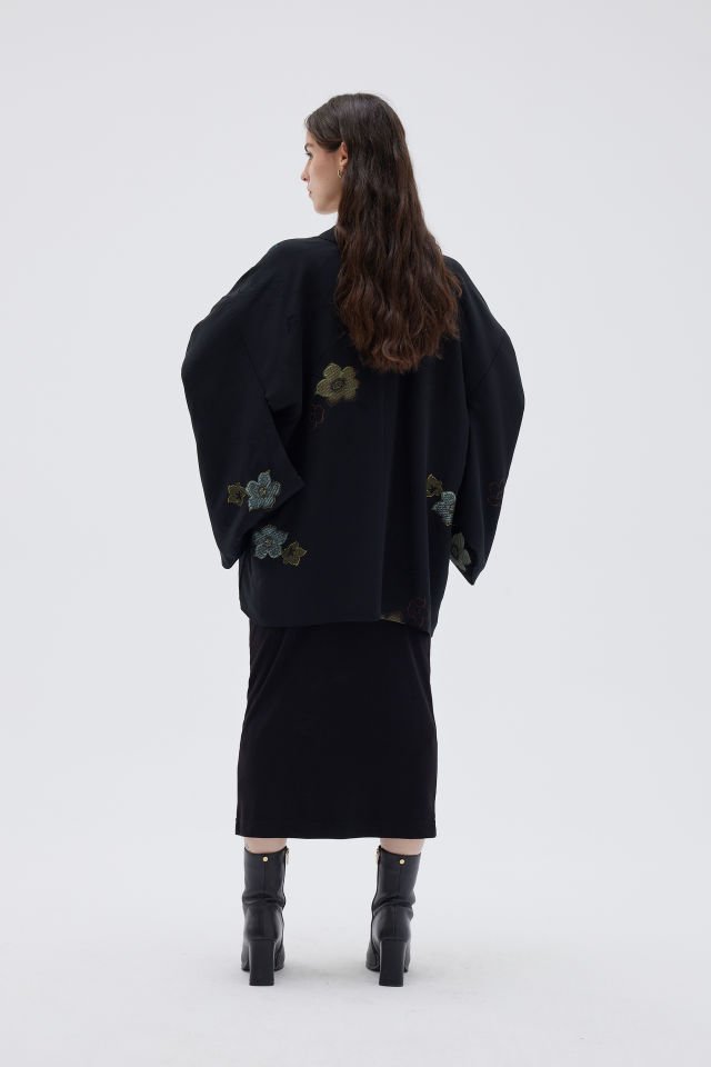 IVORY WHISPER vintage ipek kimono ceket