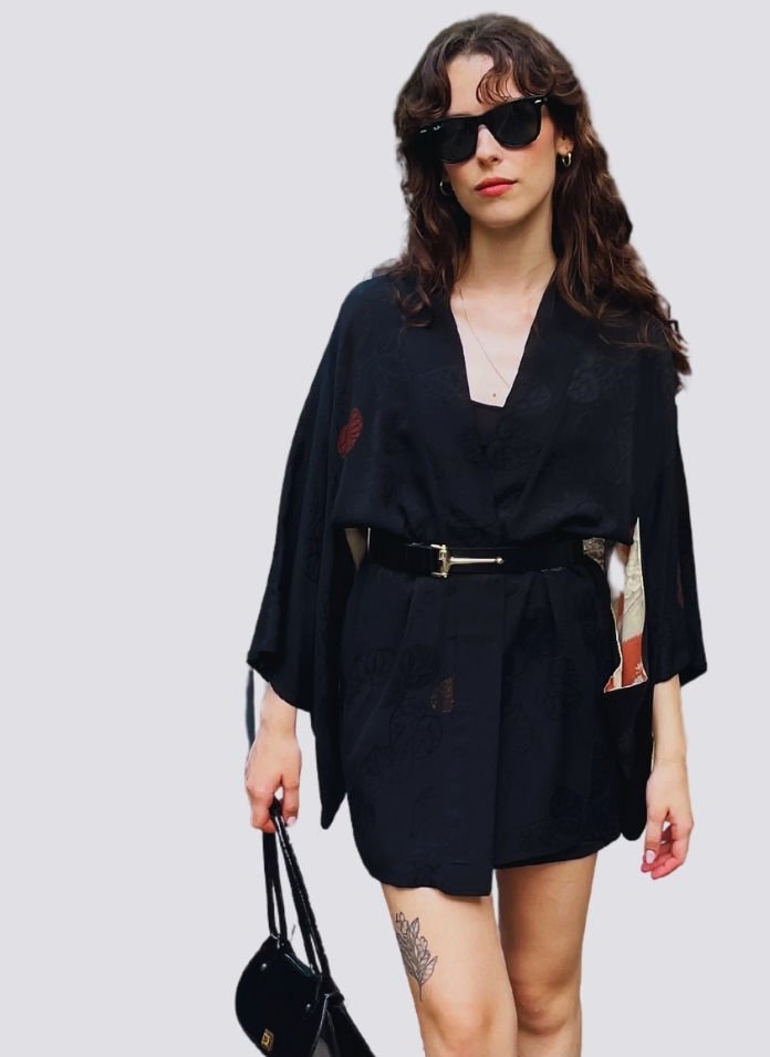 MOONLIT SERENITY vintage ipek kimono ceket