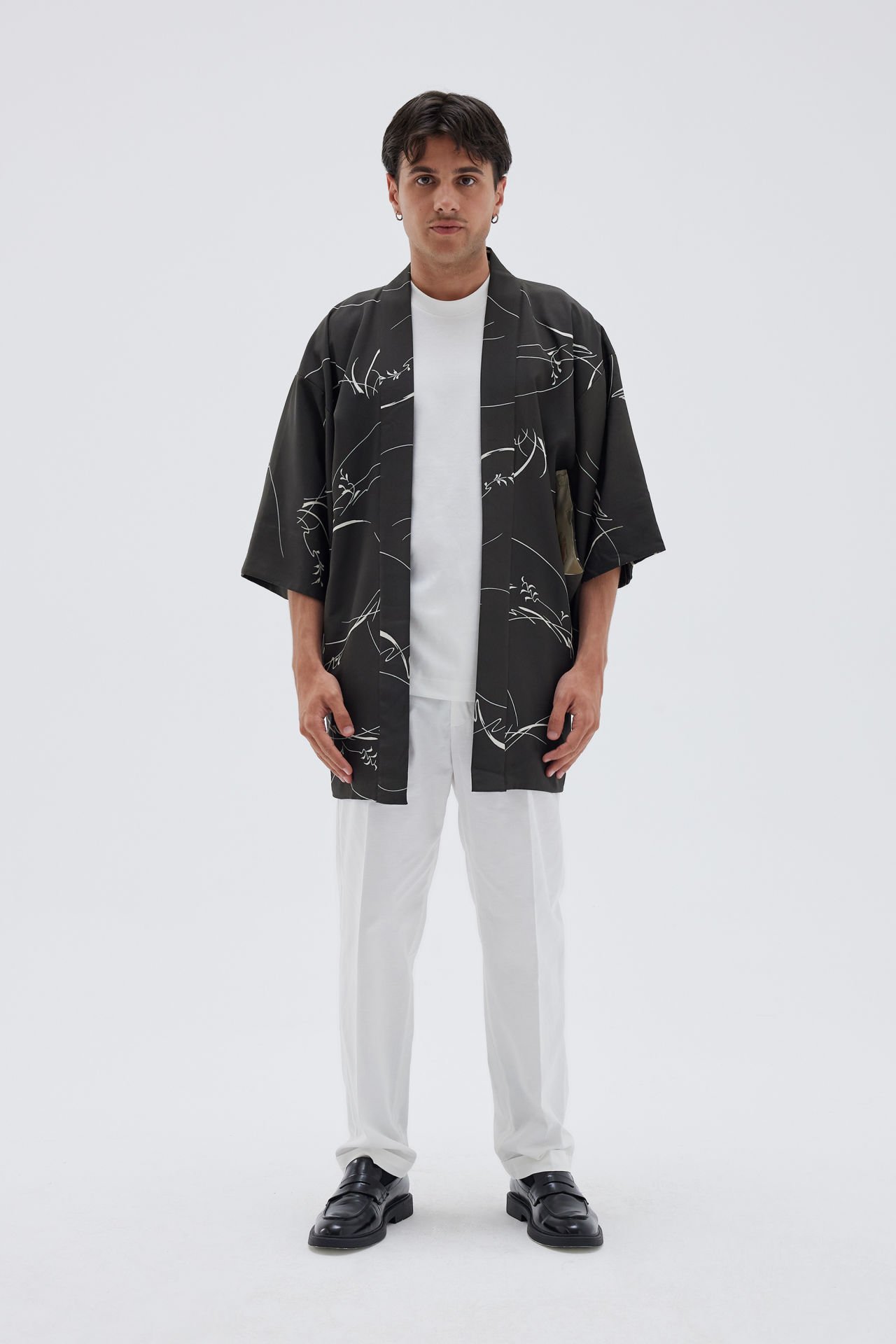 WHITE STRIPES vintage ipek kimono ceket