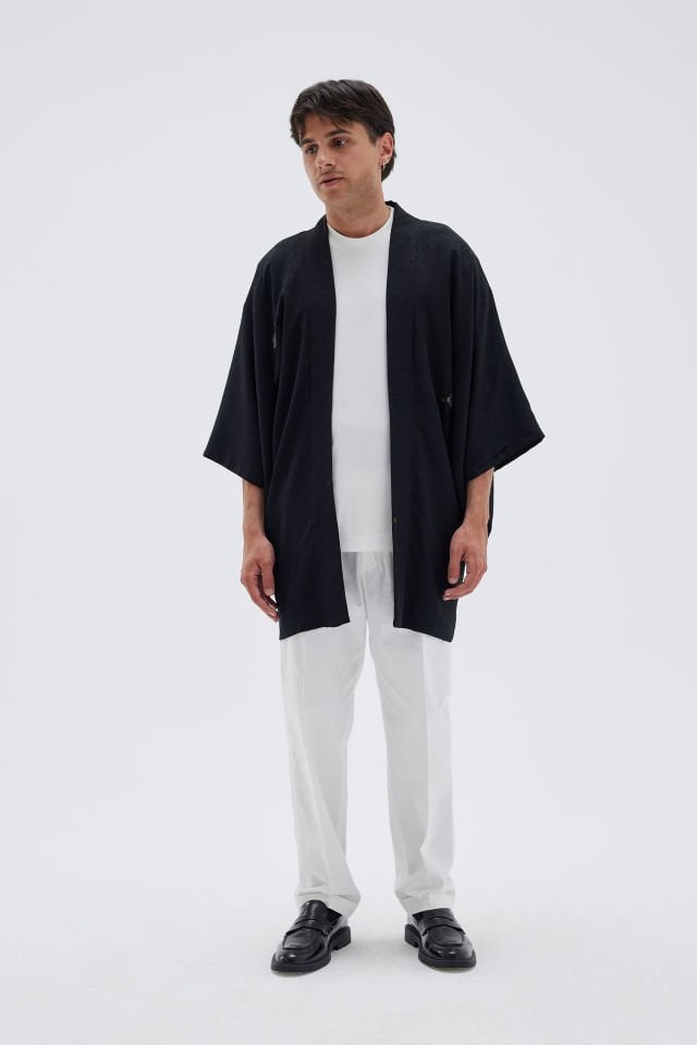 MIDNIGHT CRANE vintage ipek kimono ceket