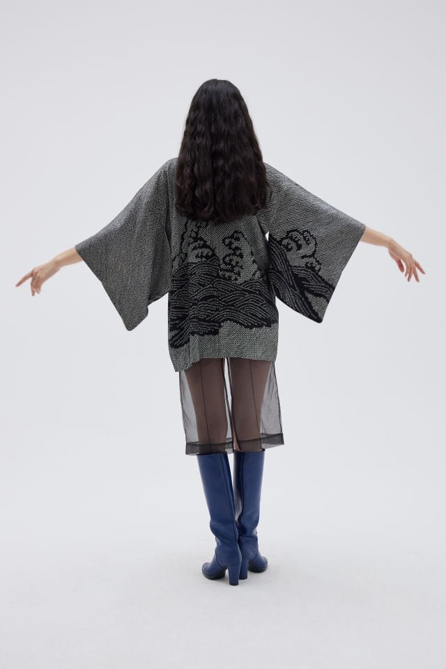 OCEAN SPRAY vintage ipek kimono ceket