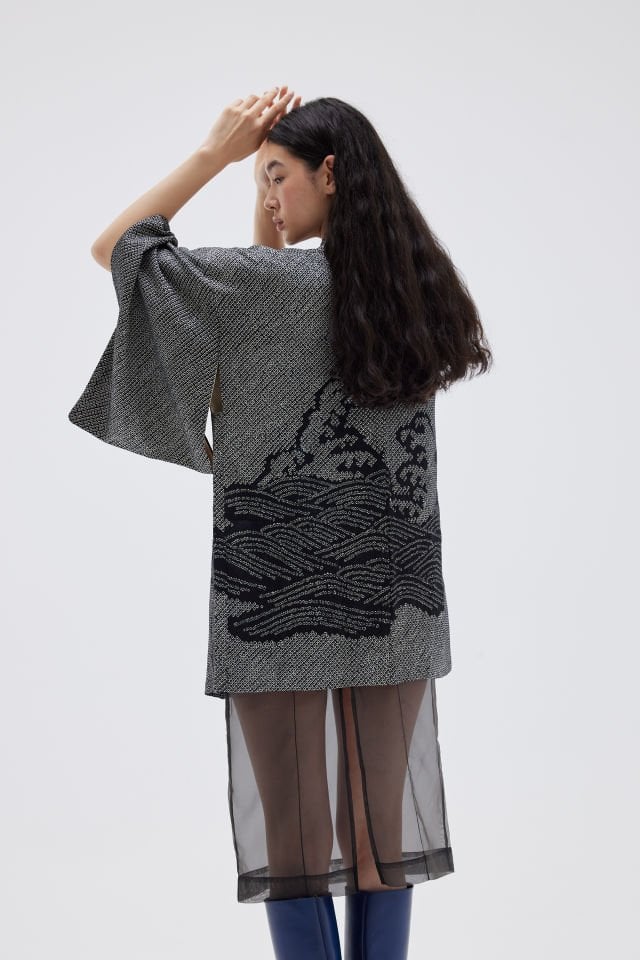 OCEAN SPRAY vintage ipek kimono ceket