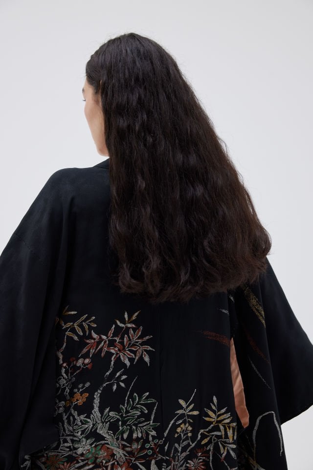 AKIKUSA vintage ipek kimono ceket