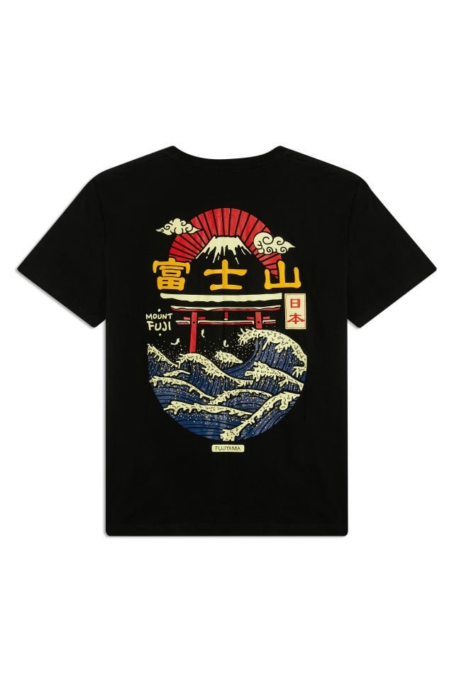 FUJIYAMA baskılı unisex t-shirt