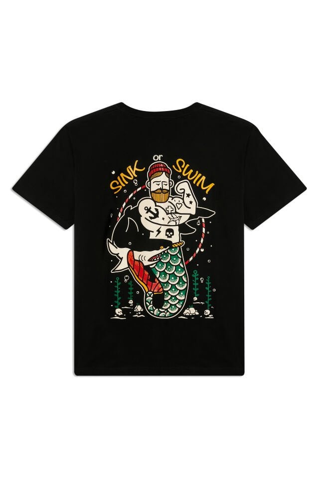 SINK OR SWIM baskılı unisex t-shirt