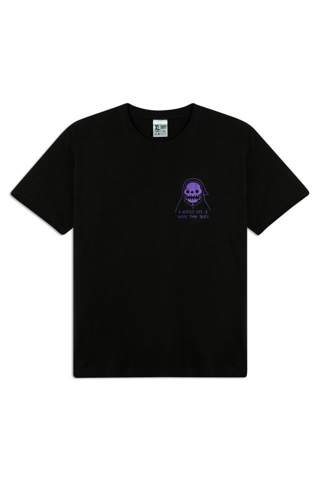 WASTED LIFE baskılı unisex t-shirt