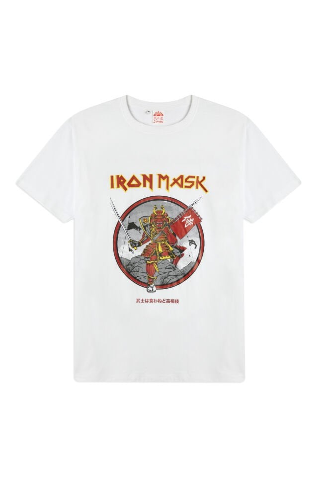 IRON MASK baskılı unisex t-shirt