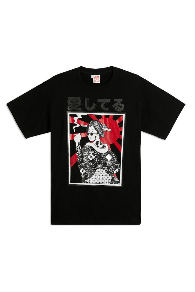 GEISHA baskılı unisex t-shirt