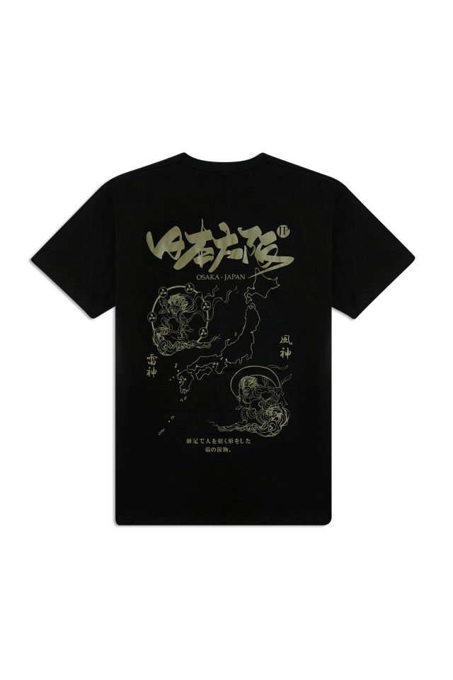 OSAKA MAP baskılı unisex t-shirt