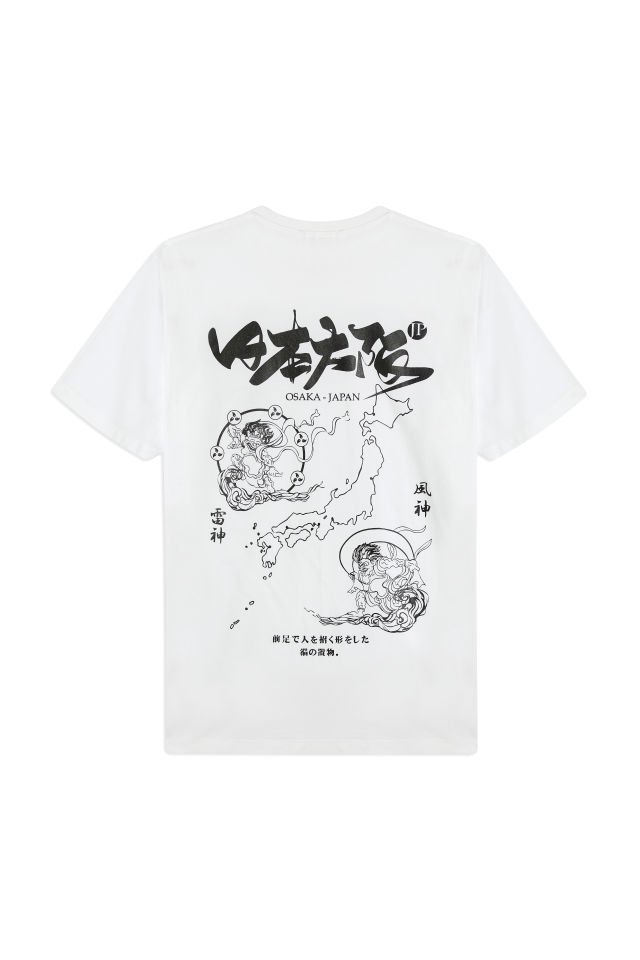 OSAKA MAP baskılı unisex t-shirt