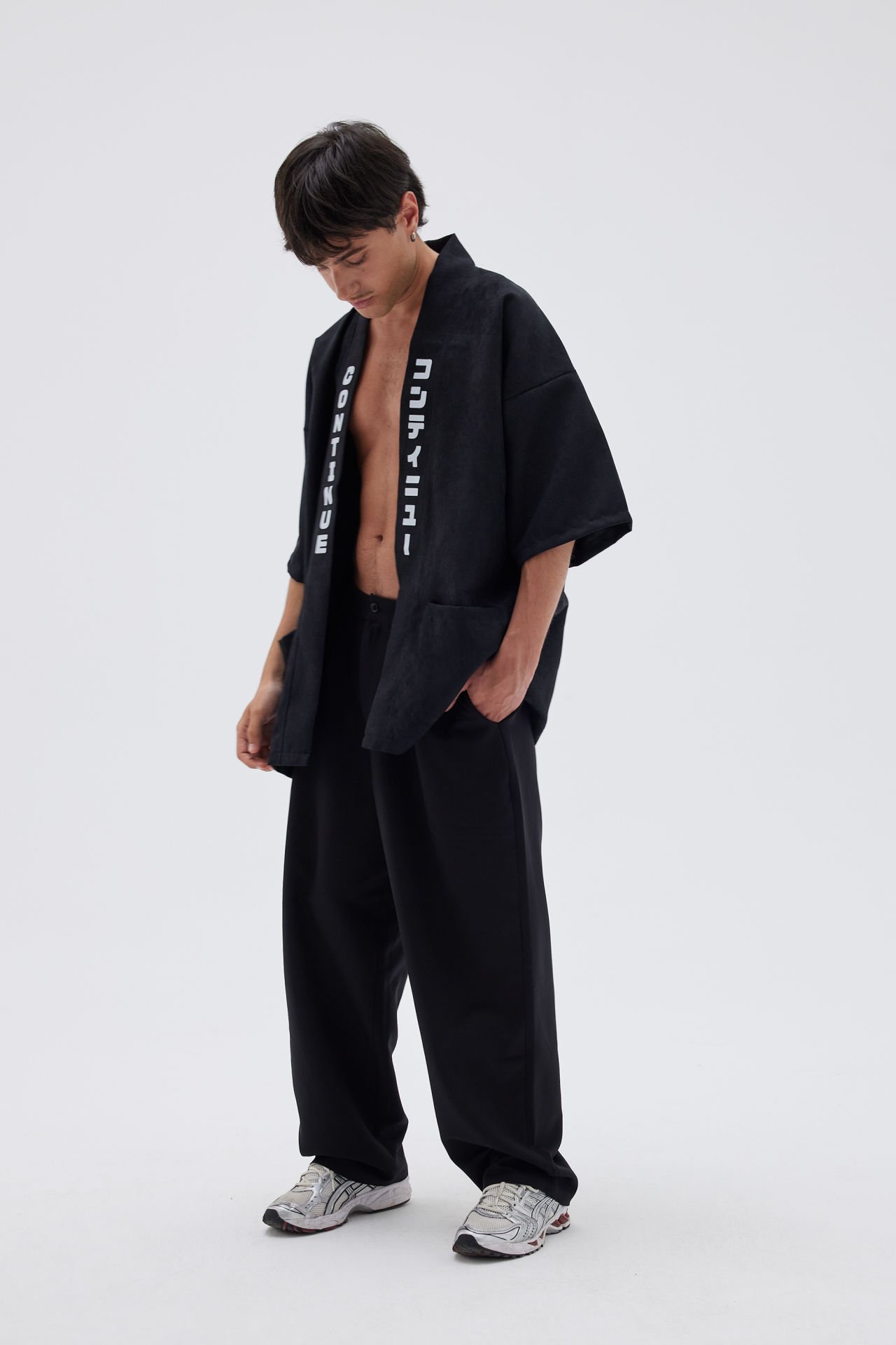 WAVE baskılı Hanten HAPPI unisex ceket