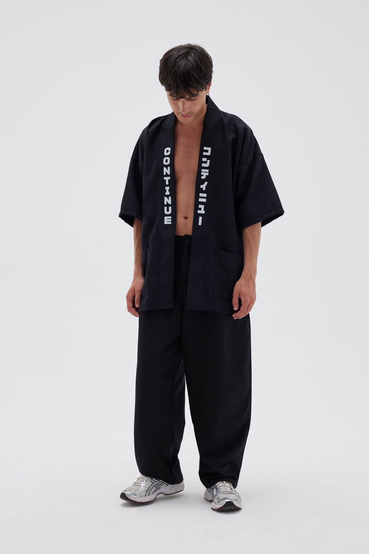 KOI FISH baskılı Hanten HAPPI unisex ceket