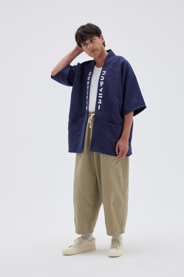 KOI FISH baskılı Hanten HAPPI unisex ceket