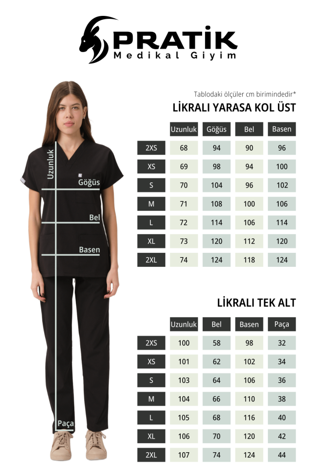 Somon Likralı Scrubs Doktor Hemşire Forması Yarasa Kol Takım Unisex