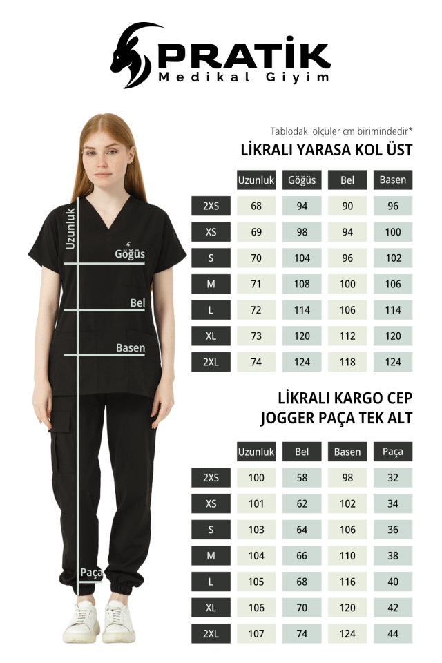 Çağla Yeşili Likralı Scrubs Kargo Cep Jogger Paça Doktor Hemşire Forması Yarasa Kol Takım Unisex