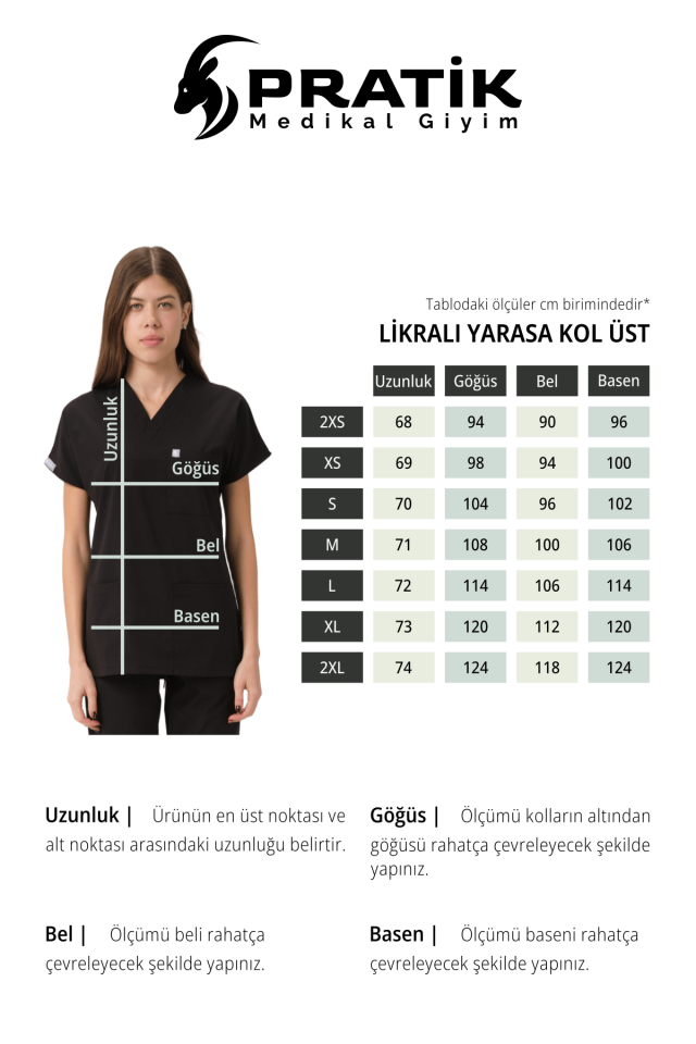 Nar Çiçeği Likralı Scrubs Doktor Hemşire Forması Yarasa Kol Tek Üst Unisex