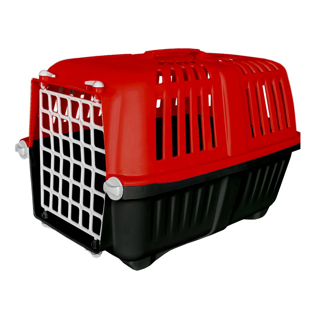 Markapet Sert Plastik Kedi Köpek Taşıma Çantası 28 X 44 X 32 cm Kırmızı Gri