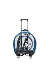 Markapet Fileli Tekerlekli Kedi Köpek Taşıma Çantası 42 x 40 x 22 cm Mavi 15 kg