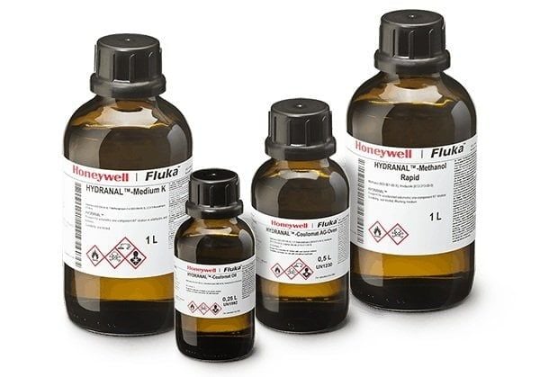 Honeywell 34470-6X50ML  HYDRANAL™ - NEXTGEN Coulomat C-FACatholyte for coulometric Karl Fischer titration of ketones and Li-ion battery electrolytes, Acetonitrile-based, free of alcohols (free of CMR substances)  Cas No = 75-05-8  Ambalaj Miktarı :6 x 50m