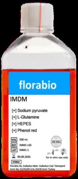 IMDM with HEPES , with sodium pyruvatewithout L-Glutamine , with phenolred Liquid 0.5 L