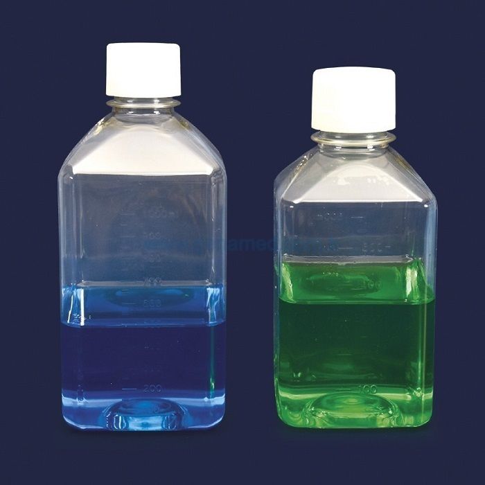 ISOLAB 061.09.125 media şişe - PET - gamma steril - 125 ml    1 kolı = 144 adet