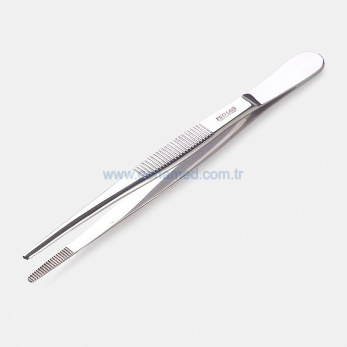 ISOLAB 048.01.200 pens - paslanmaz çelik - genel amaçlı - düz - yuvarlak uçlu - 200 mm    1 adet = 1 adet