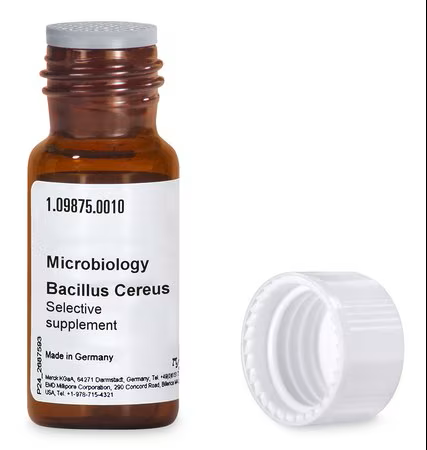 Merck 109875.0010 Bacillus Cereus Selective supplement for the preparation of 5 l Cereus Selective Agar MOSSEL 10 VIALS (1405-20-5) Ambalaj Miktarı: 10 Fl.