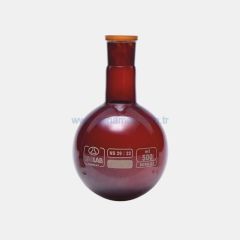 ISOLAB 030.12.053 balon - dibi yuvarlak - amber - şilifli - 50 ml - NS29/32    1 adet = 1 adet