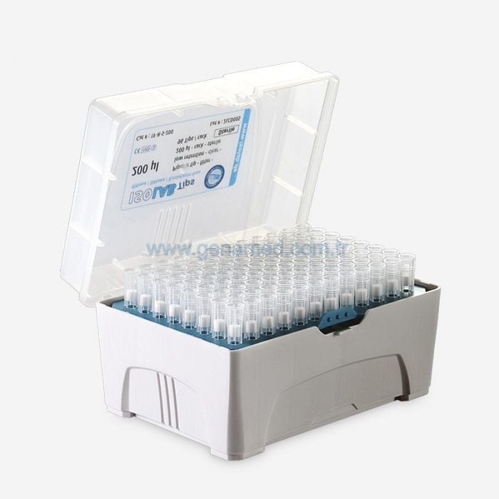 ISOLAB T-R-010 pipet ucu - şeffaf - 10 ul - kutu    1 paket = 96 adet