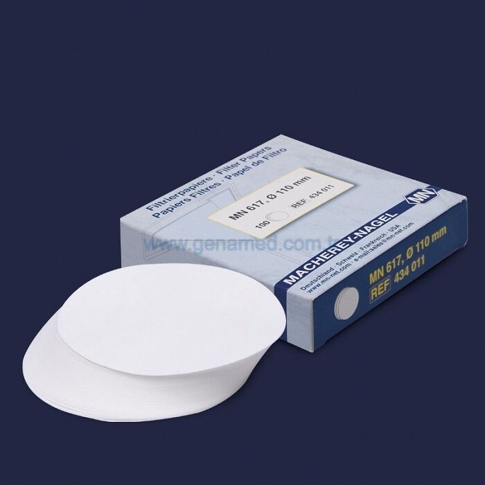 ISOLAB 105.01.125 filtre kağıdı - kantitatif - M&Nagel - 125 mm - mavi bant - yavaş akış hızı    1 paket = 100 adet