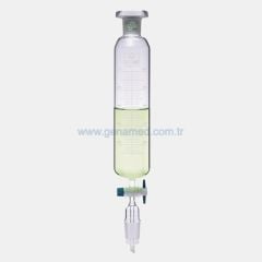 ISOLAB 032.02.901 damlatma hunisi - cam - silindirik - dereceli - PTFE musluklu - 1000 ml    1 adet = 1 adet