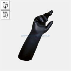 ISOLAB 080.23.008 eldiven - neopren - kimyasal koruma - medium    1 paket = 2 adet