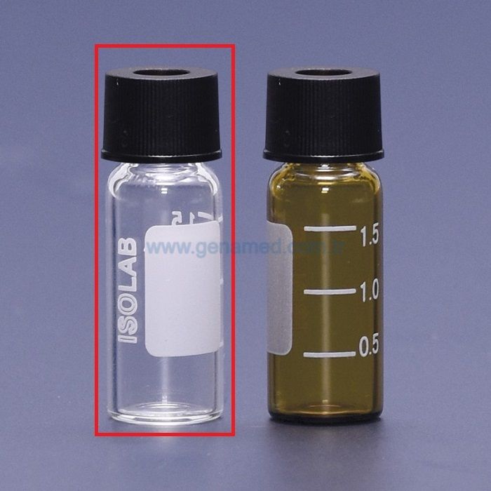 ISOLAB 095.00.001 vial - vida kapak - N8 - 1,5 ml - 11,6 x 32 mm - şeffaf    1 paket = 100 adet