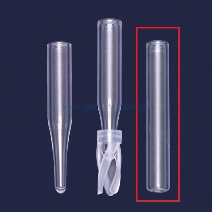 ISOLAB 097.05.108 insert - 0,25 ml – dibi düz-dış çap: 5 mm, dış yükseklik: 31,5 mm - N8 vialler için    1 paket = 100 adet