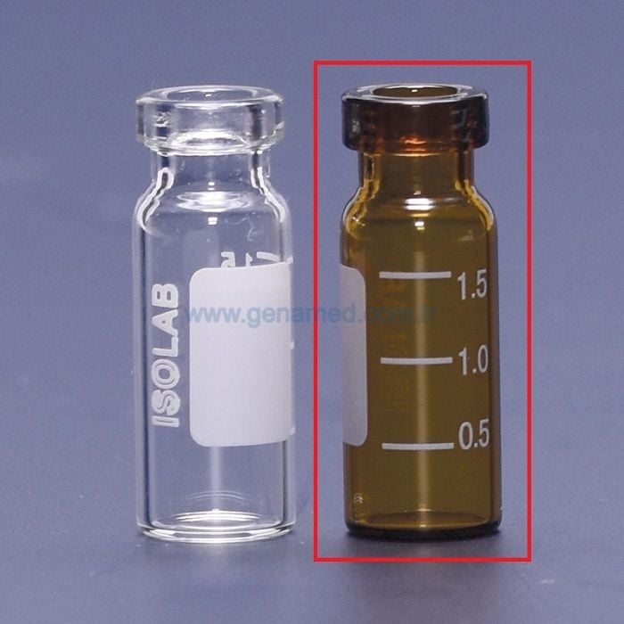 ISOLAB 095.02.002 vial - crimp kapak - N11 - 1,5 ml - 11,6 x 32mm - amber    1 paket = 100 adet