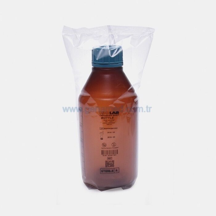 ISOLAB 061.18.500 şişe - ISO - vida kapaklı- orta boyun - P.P  - amber - 500ml - steril    1 adet = 1 adet