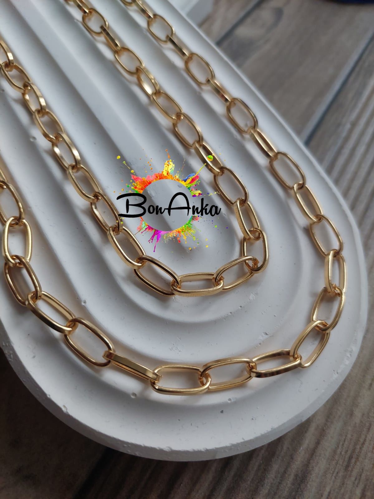 (1 metre) A Kalite Altın Kaplama Zincir Model - 02