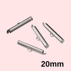 (1 çift - 2 adet) Çelik Renk 20 mm Çelik Korniş Kapama