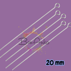(20 adet) 20 mm Çelik Renk Çelik Halka Başlı Takı Çivisi