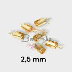 (1 çift - 2 adet) Altın Renk 2,5 mm Çelik Boru Kapama