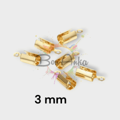 (1 çift - 2 adet) Altın Renk 3 mm Çelik Boru Kapama