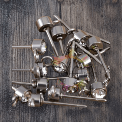 (1 çift - 2 adet) Çelik Renk Taşlı Model Çelik Küpe Aparatı