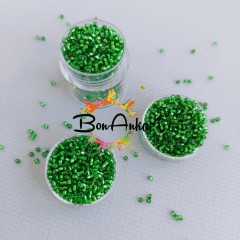 5 g No:030 Miyuki Delica 11/0 DB0046 Gümüş Kaplama Yeşil