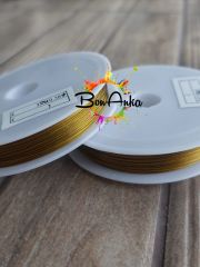 0,38 mm Koyu Altın Renk, 40-50 Metre Çelik Tel, Boncuk Teli, Hayalet Tel, Takı Malzemesi Teli