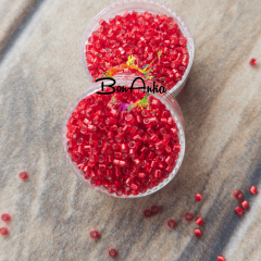 5 g No:093 Miyuki Delica 11/0 DB0602 Gümüş Kaplama Kırmızı