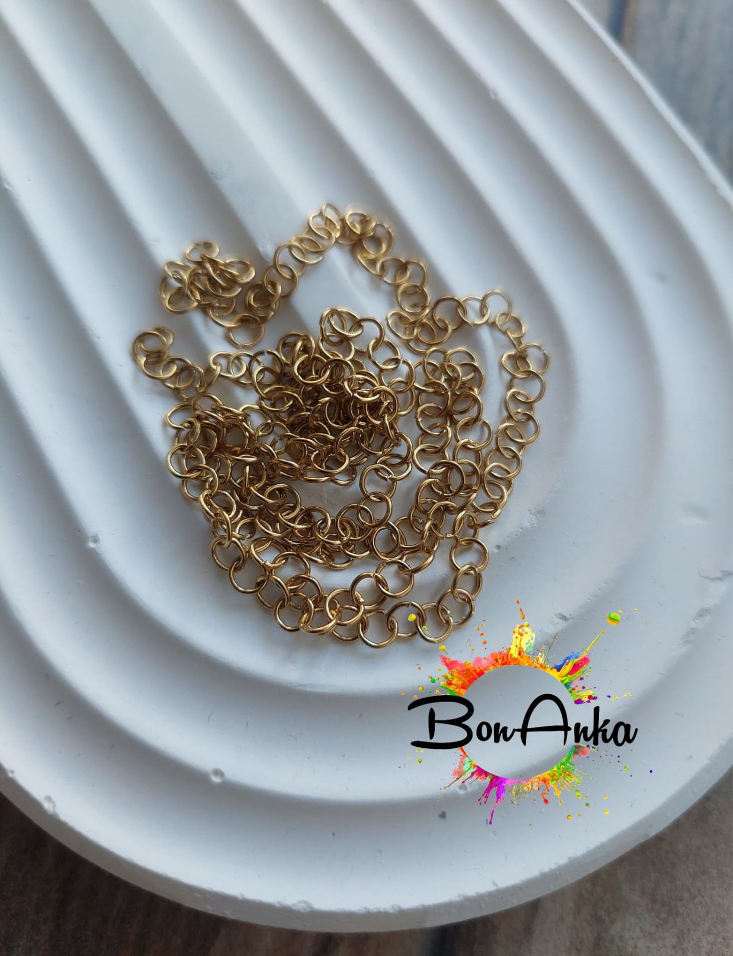 (10 adet) 316 L Çelik Sarı Renk 4 mm * 6 mm Halka