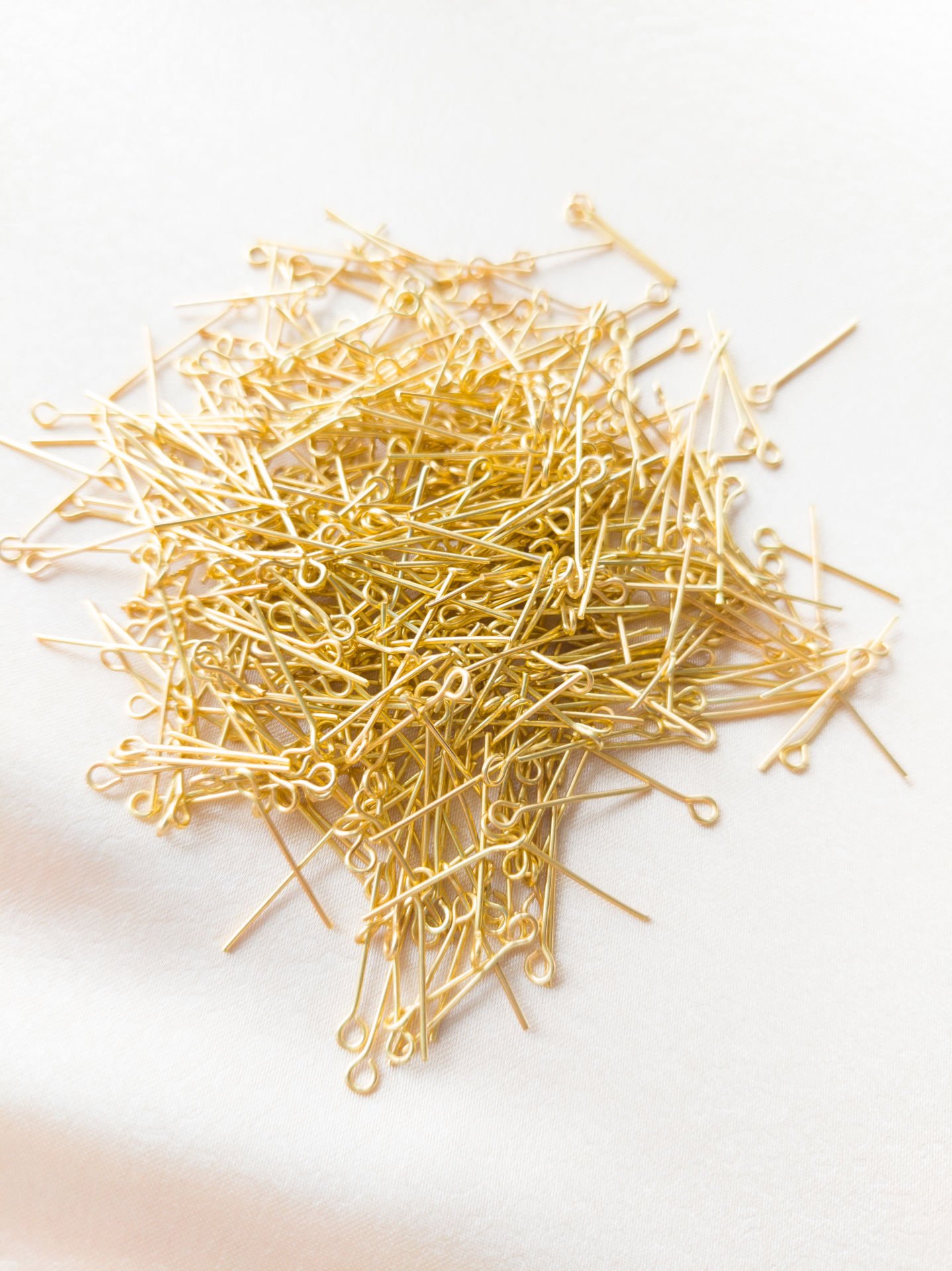 (2 cm - 10 Gram) Sarı Renk Halka Başlı Pirinç Takı Çivisi