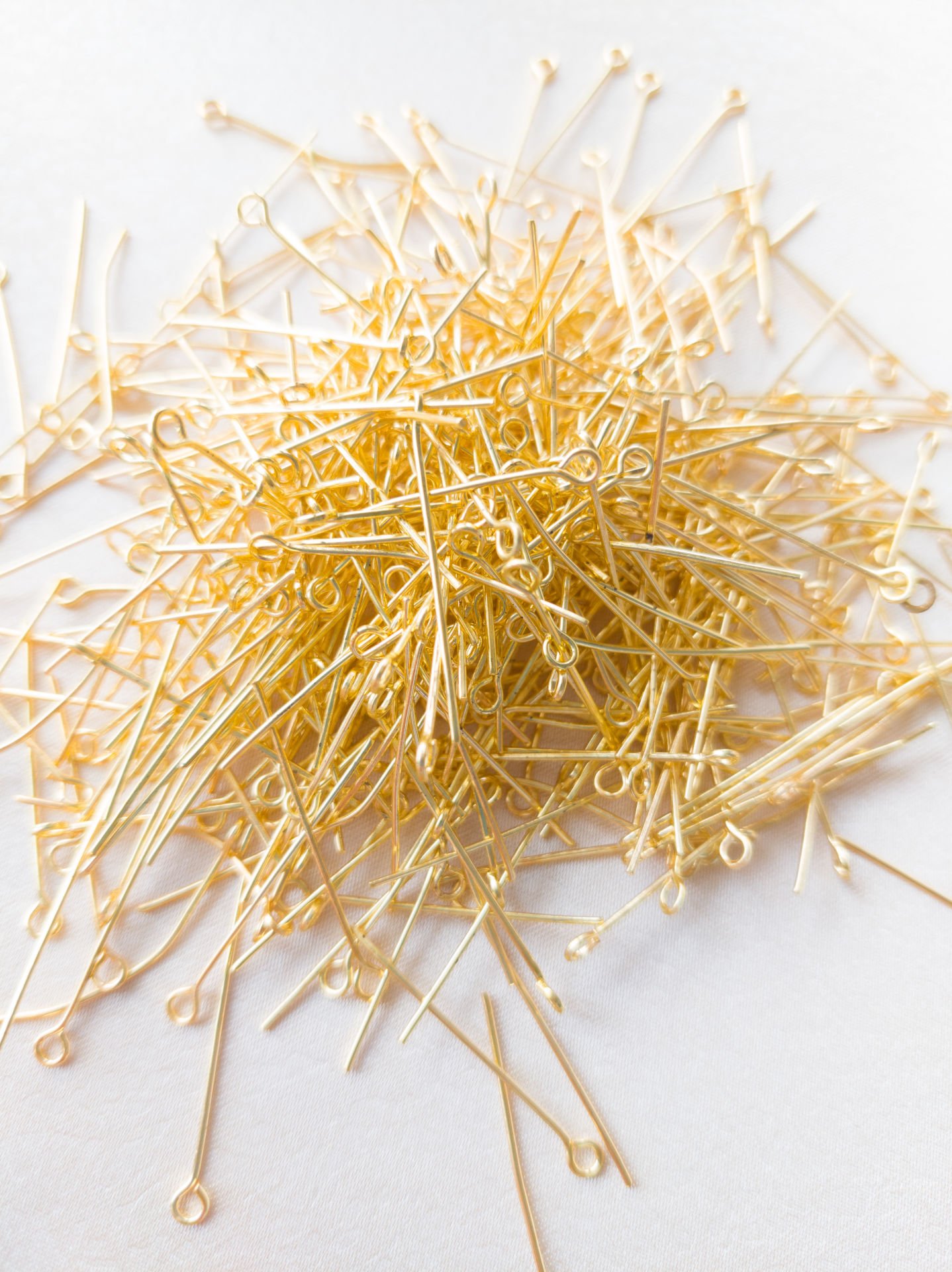 (3 cm - 10 Gram) Sarı Renk Halka Başlı Pirinç Takı Çivisi